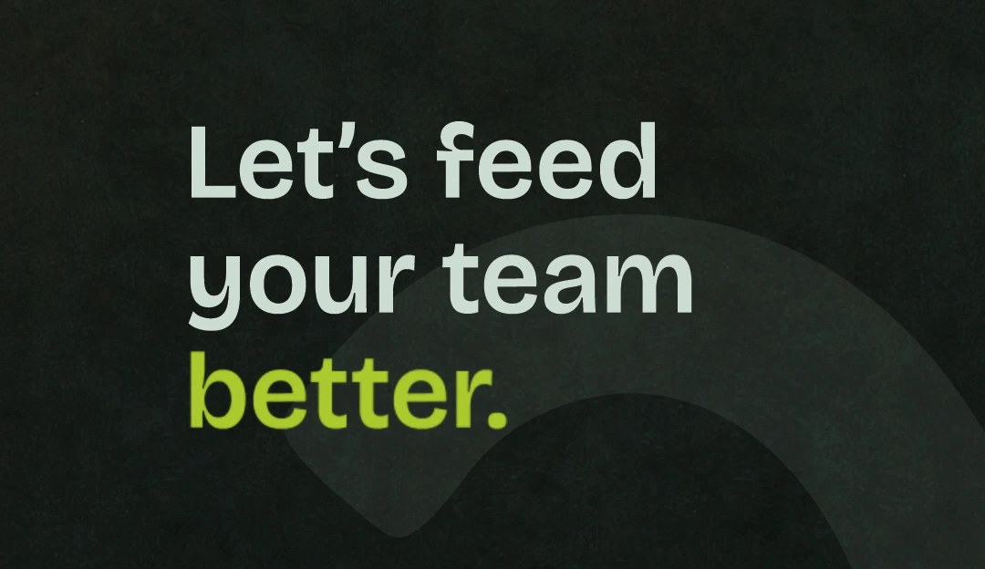 Carb Theory corporate meal delivery service banner with the text Let's feed your team better